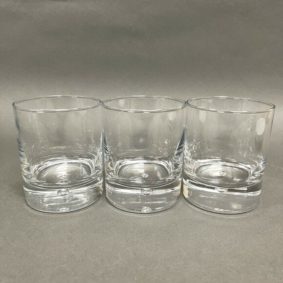 Vintage Double Old Fashion Clear Glass Bubble 3 7/8" High Lot of 3 - Picture 1 of 7